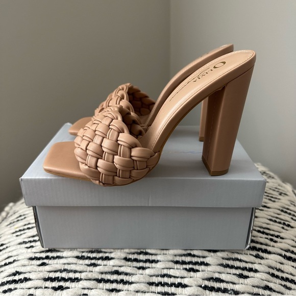 Forever 21 Nude Braided Strap Block Heels - Picture 3 of 7
